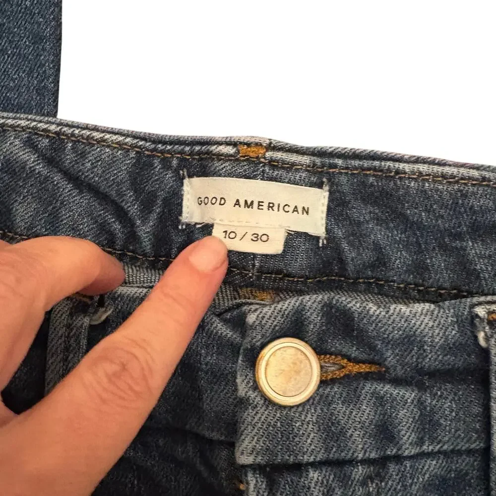 Good American Women's Good Legs Cropped Mini Bootcut Jeans 10/30 - Picture 7 of 9